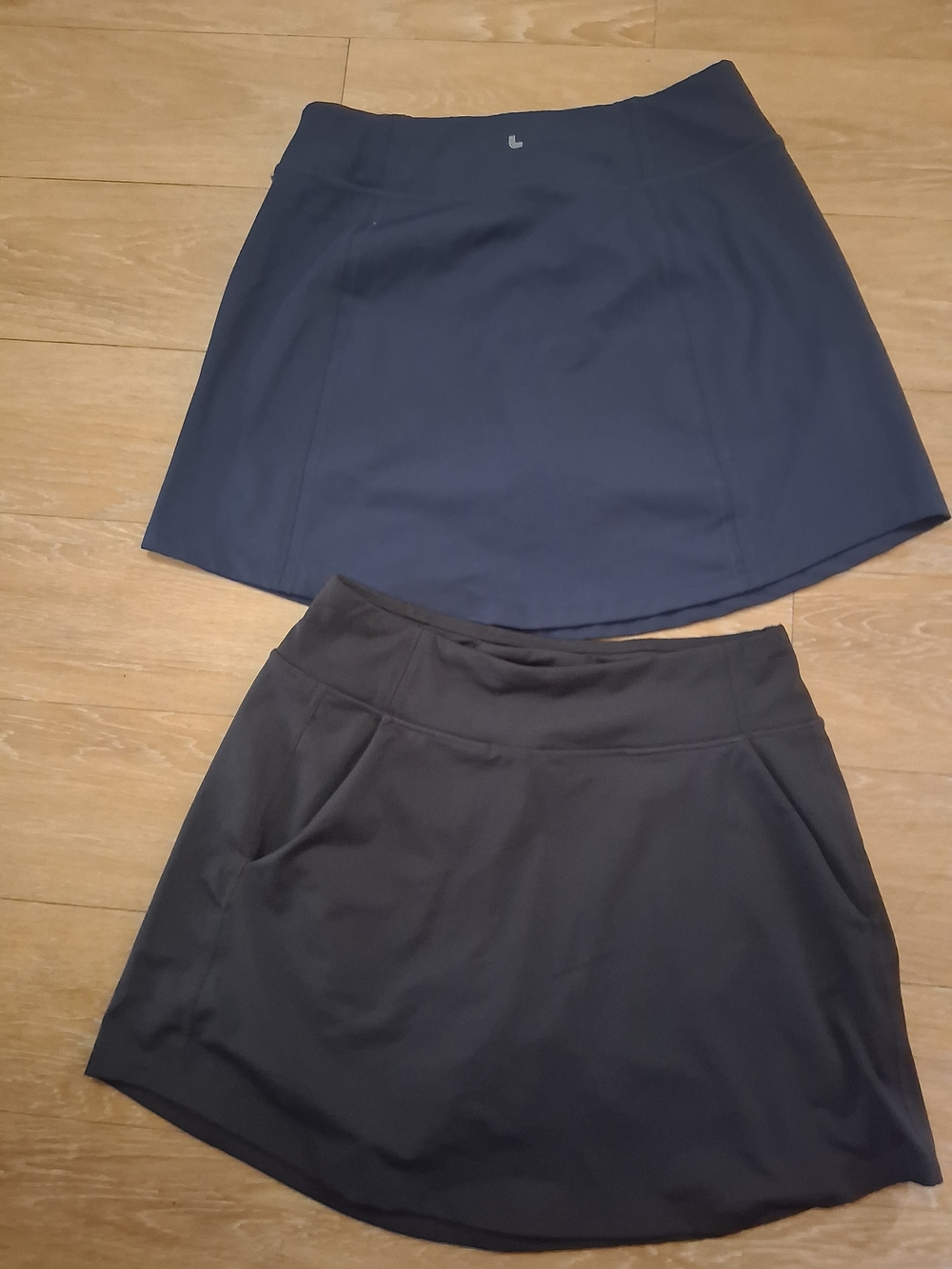 Women's Athletic Skirt with Built-In Shorts - Black and Navy